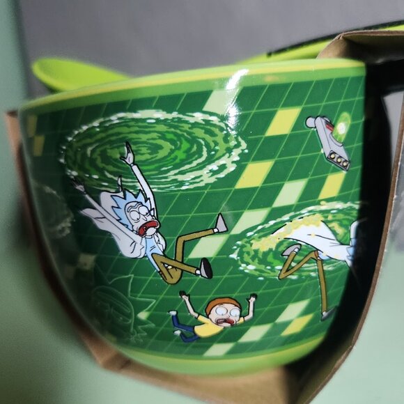 NEW Rick and Morty Ceramic Ramen Bowl With Chopsticks and Spoon Microwave Safe 2 - Picture 13 of 16